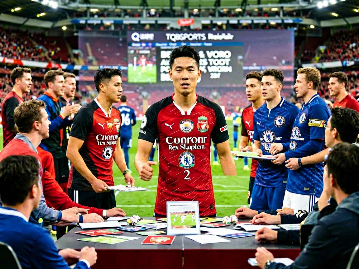 足球转会新闻，球员签约发布会现场